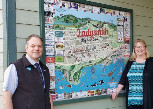 Peter and Lesley and map
